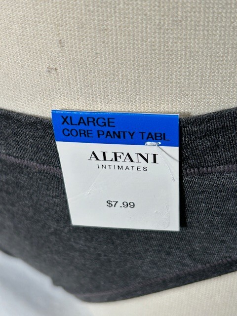 Womens Alfani Thong Underwear XL Ultra Soft Panty Gray 1 Pair 100050916