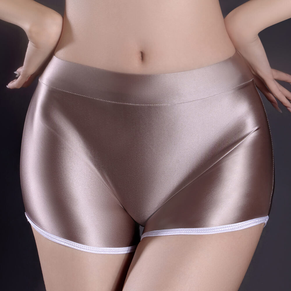 Women Seamless Shiny Booty Shorts Retro Shorts Sports Yoga Gym Running Hot Pants