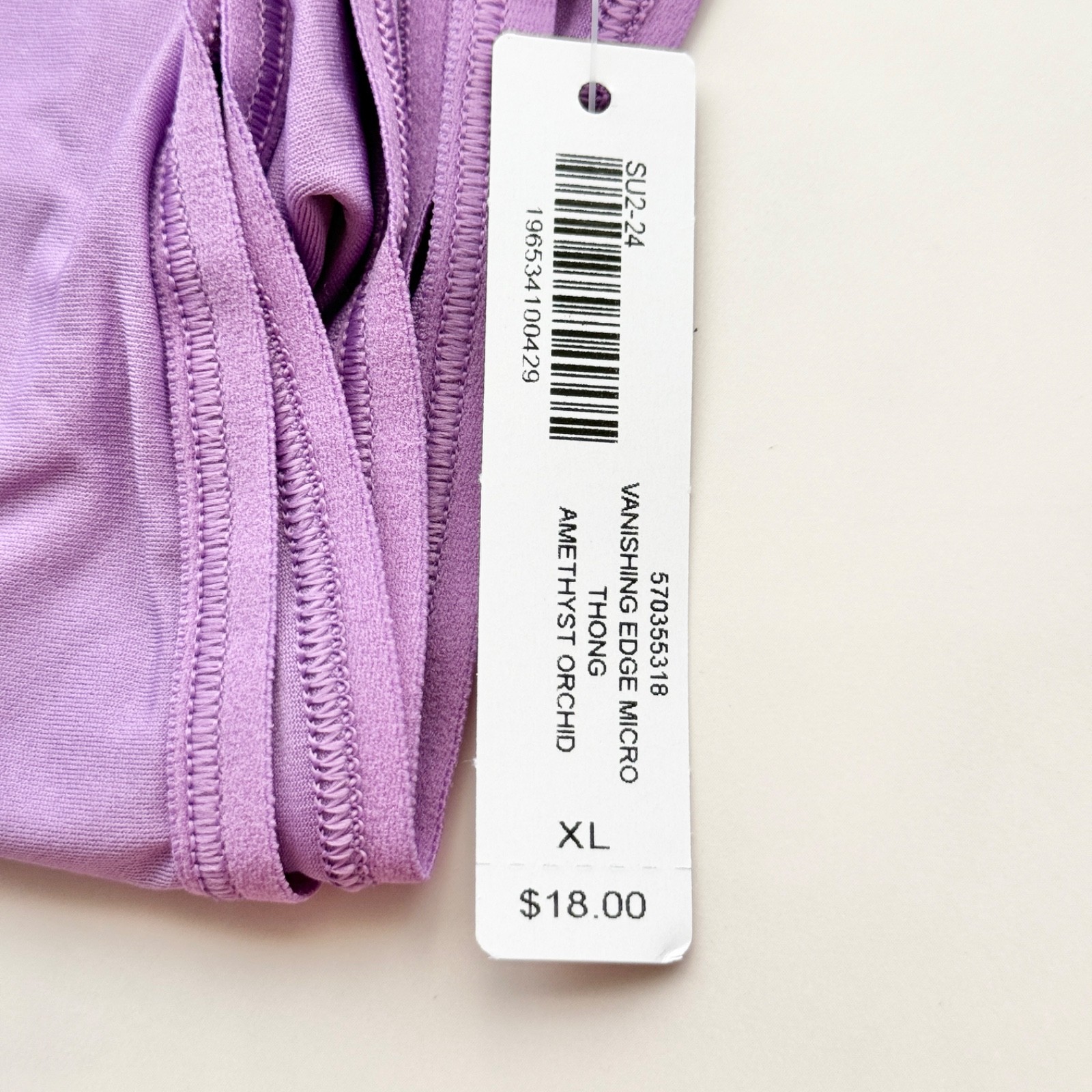 Soma Vanishing Edge Microfiber Thong Panty Amethyst Orchid Size XS/M/L/XL