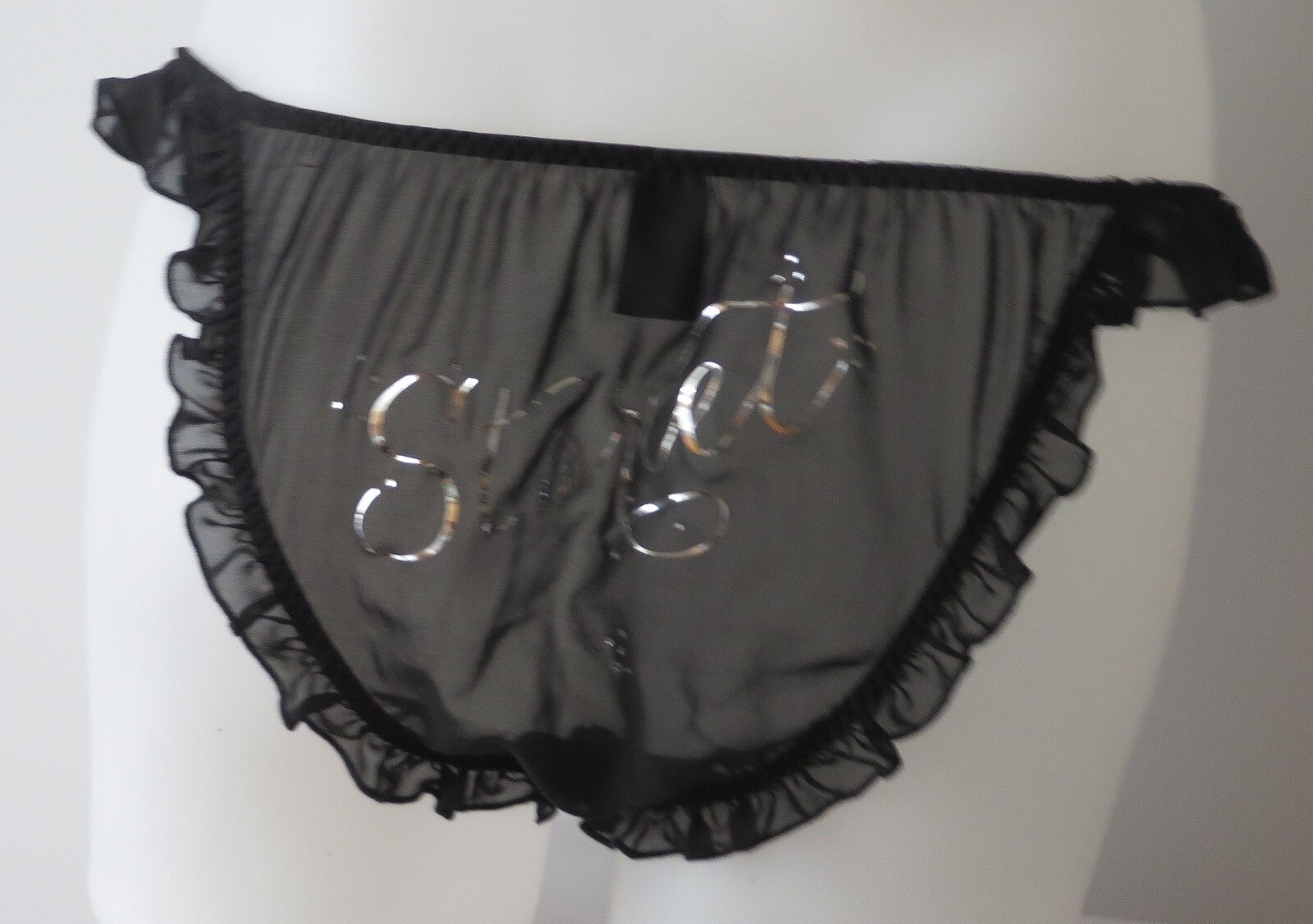 2012 VICTORIA’S SECRET STRING BIKINI Panty SOFT RHINESTONE STARLET Silver Sheer