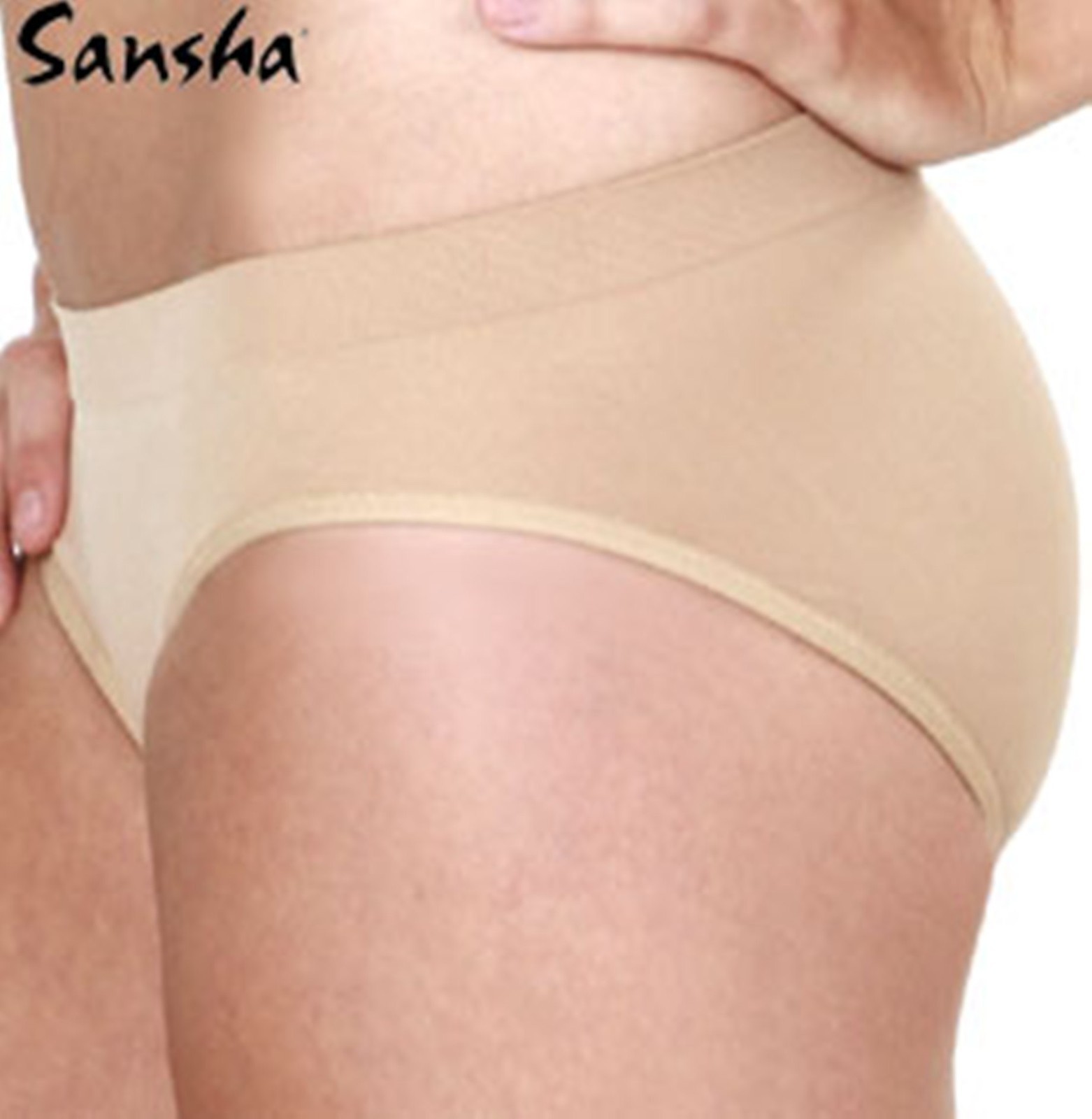 NWT TWO Sansha Silhouette Dance Brief Trunks White Adult S/ M or L/ XL