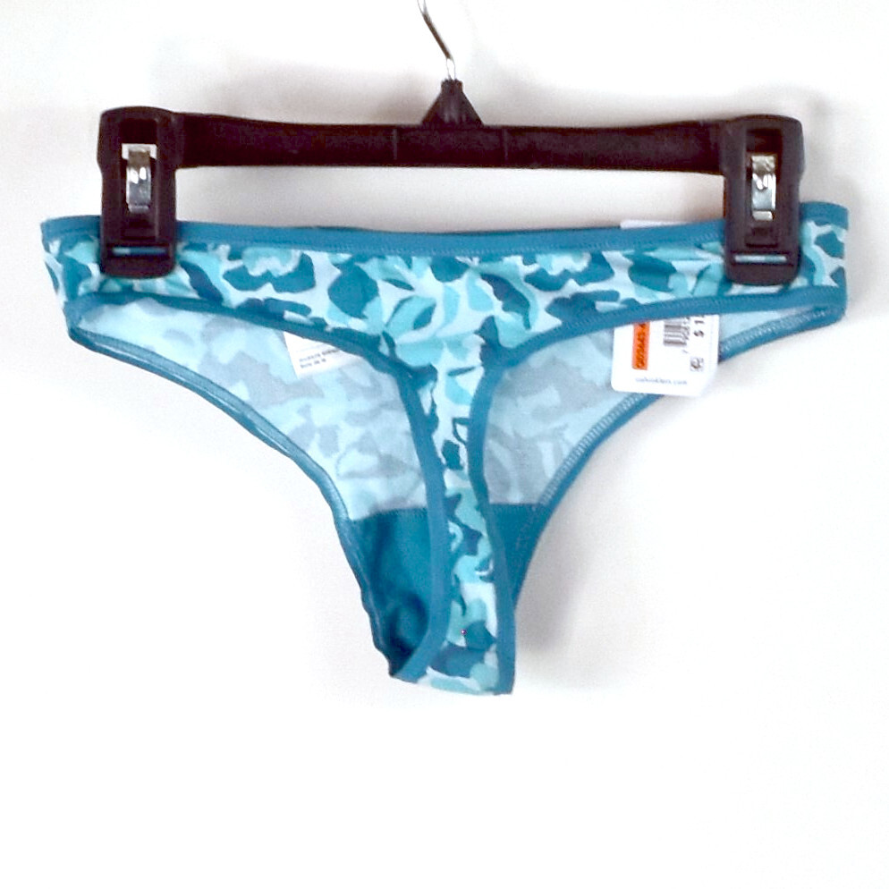Calvin Klein Womens Form Cotton Thong Blues & Green Choose Size New Panty QD3643