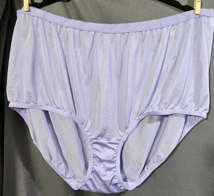 3pk Plus Size 12 Nylon Panties Full Coverage Nylon Briefs Granny Panty Full-Cut