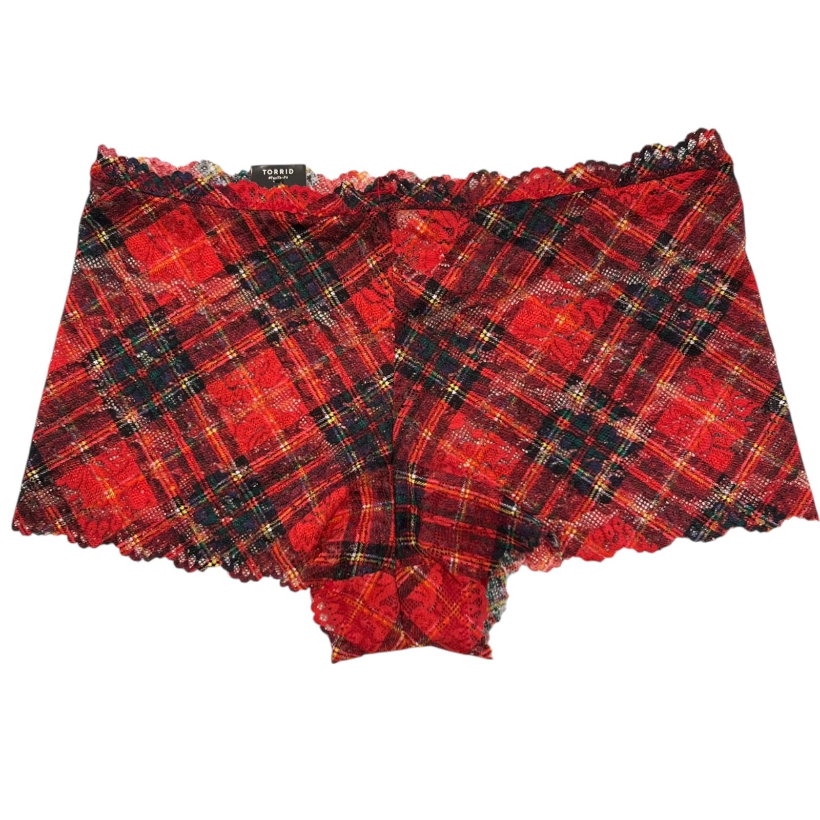 NWT TORRID Cheeky Pantie Underwear Sz 00X-0X-1X-2X-3X-4X Red Green Lace Plaid