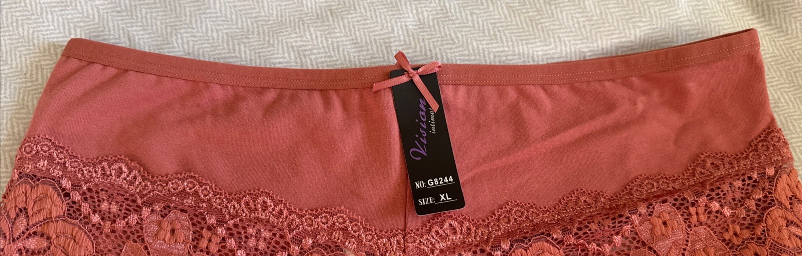 New Vision Intimates Sexy Rose Lace Boyshort Panties Size XL Elastic Top Nylon