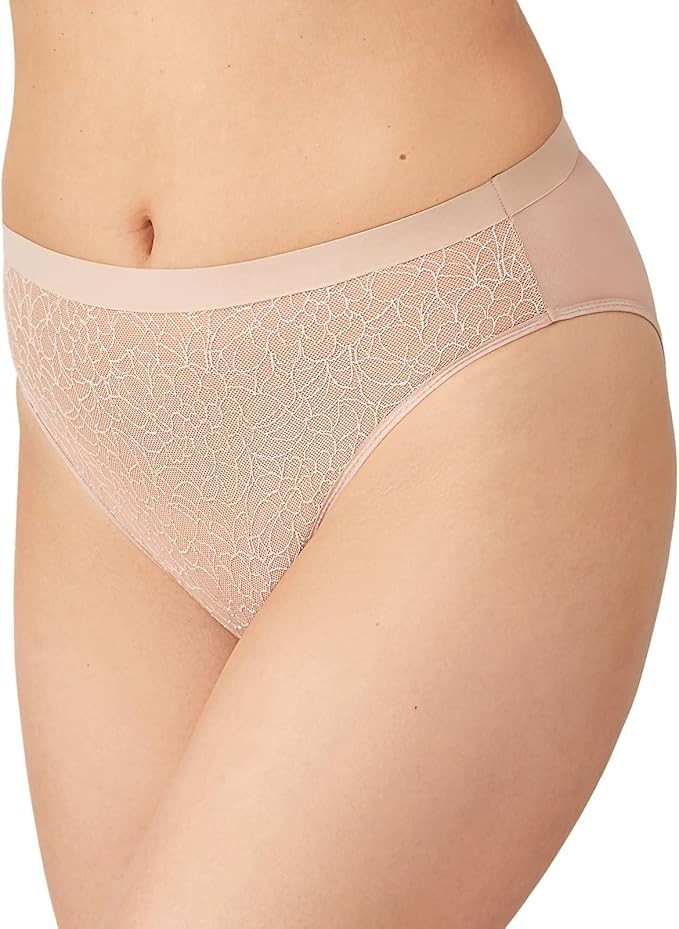 NWT Wacoal Women’s L All Edge High-Cut Lace Brief Underwear 841341 Roebuck
