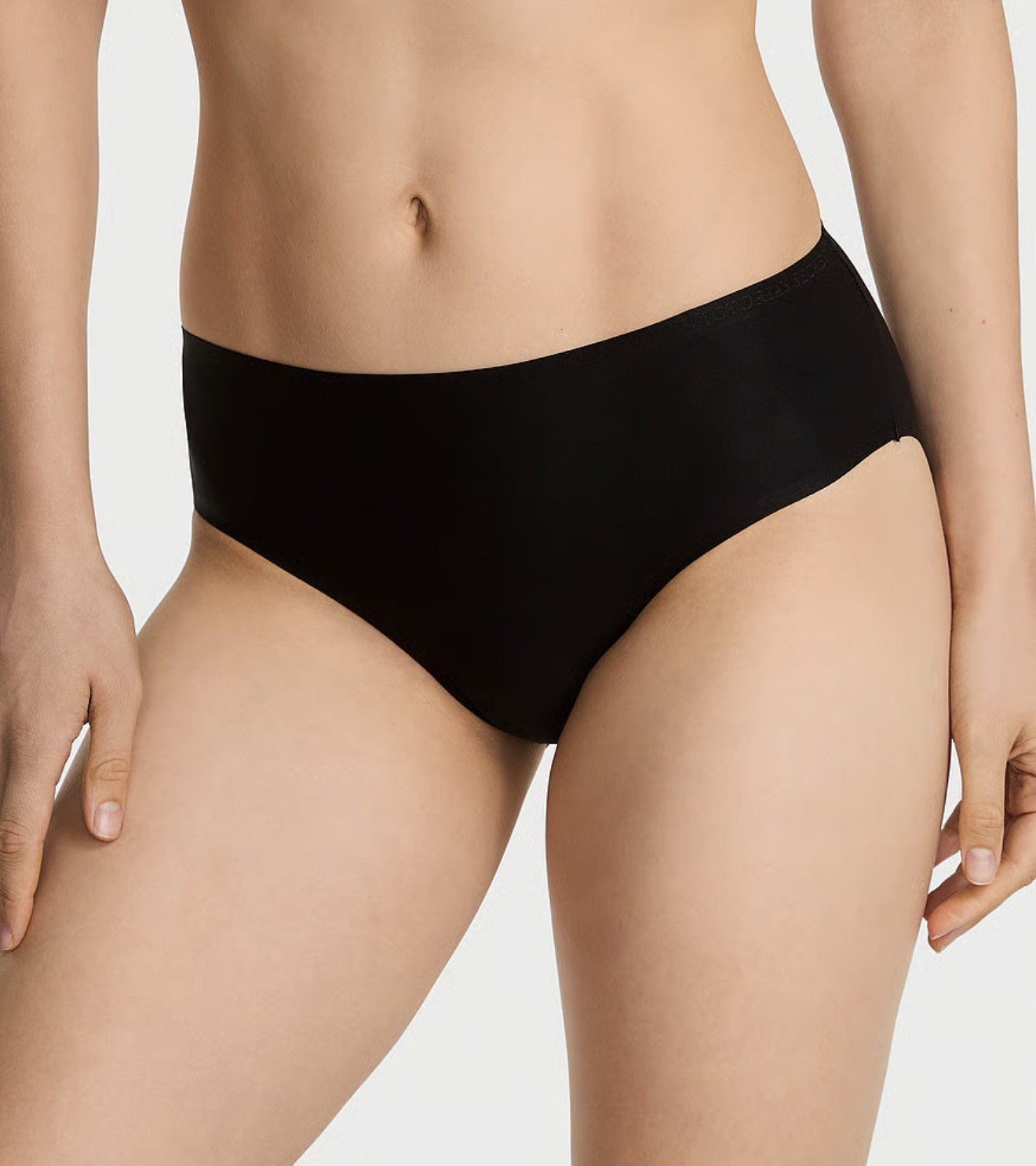 Black Brief Panties Women Solid Pattern Stretch Fabric Opaque Mid Rise Underwear