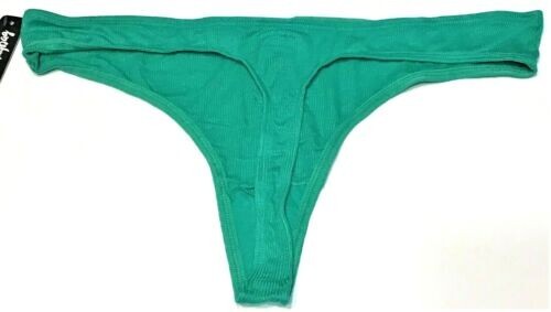 large – NWT Bootaybag ribbed green thong panty rayon (d215)