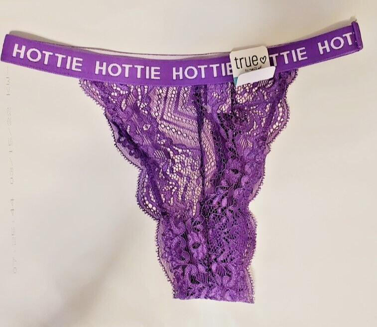 Rue 21 Women’s Lace Thongs Purple Size X-LARGE HOTTIE Elastic Waist Band New