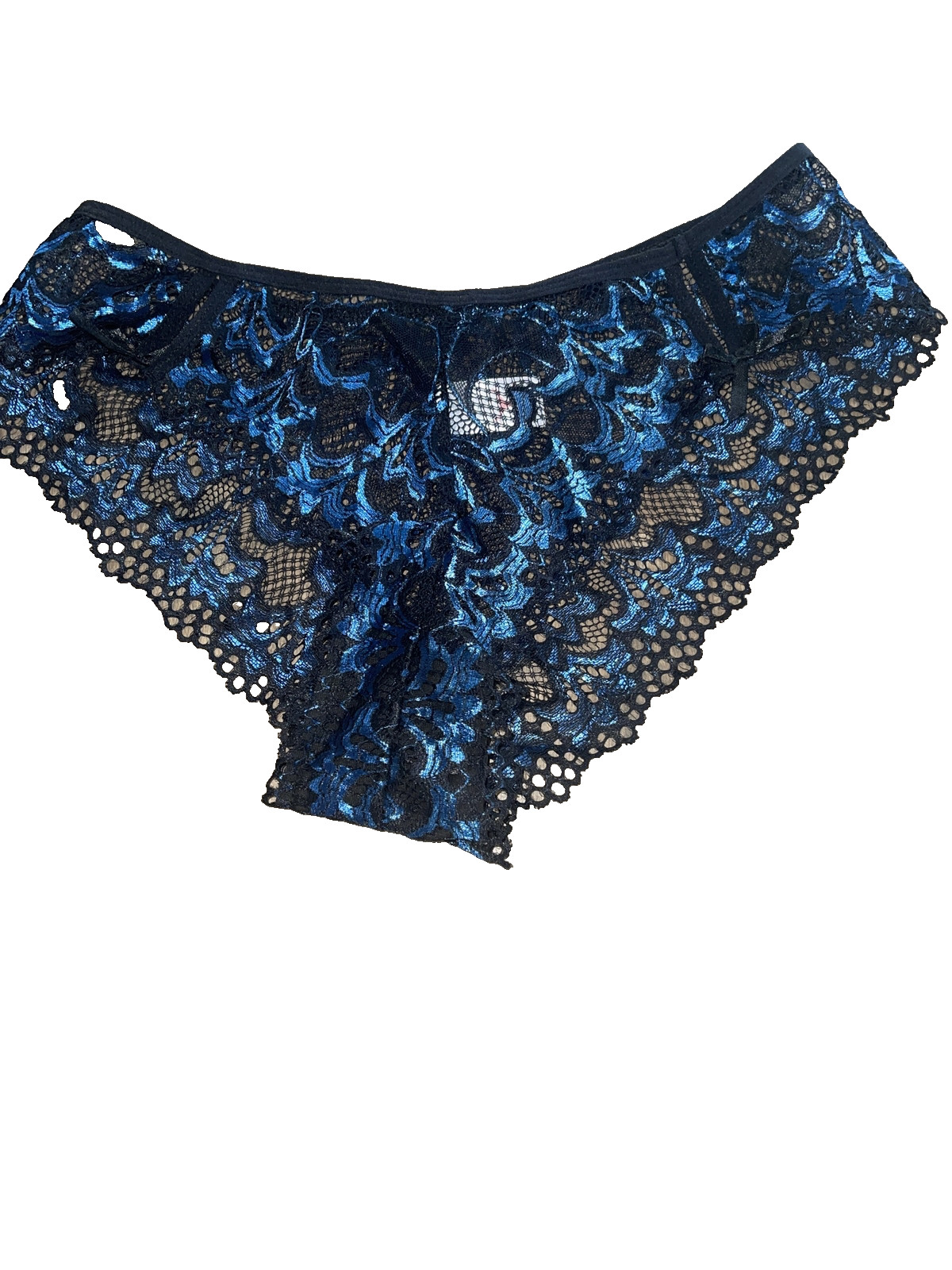 Knotty Knickers Lace Bikini Panty Womens Large Blue Black Sissy Whimsigoth Fairy