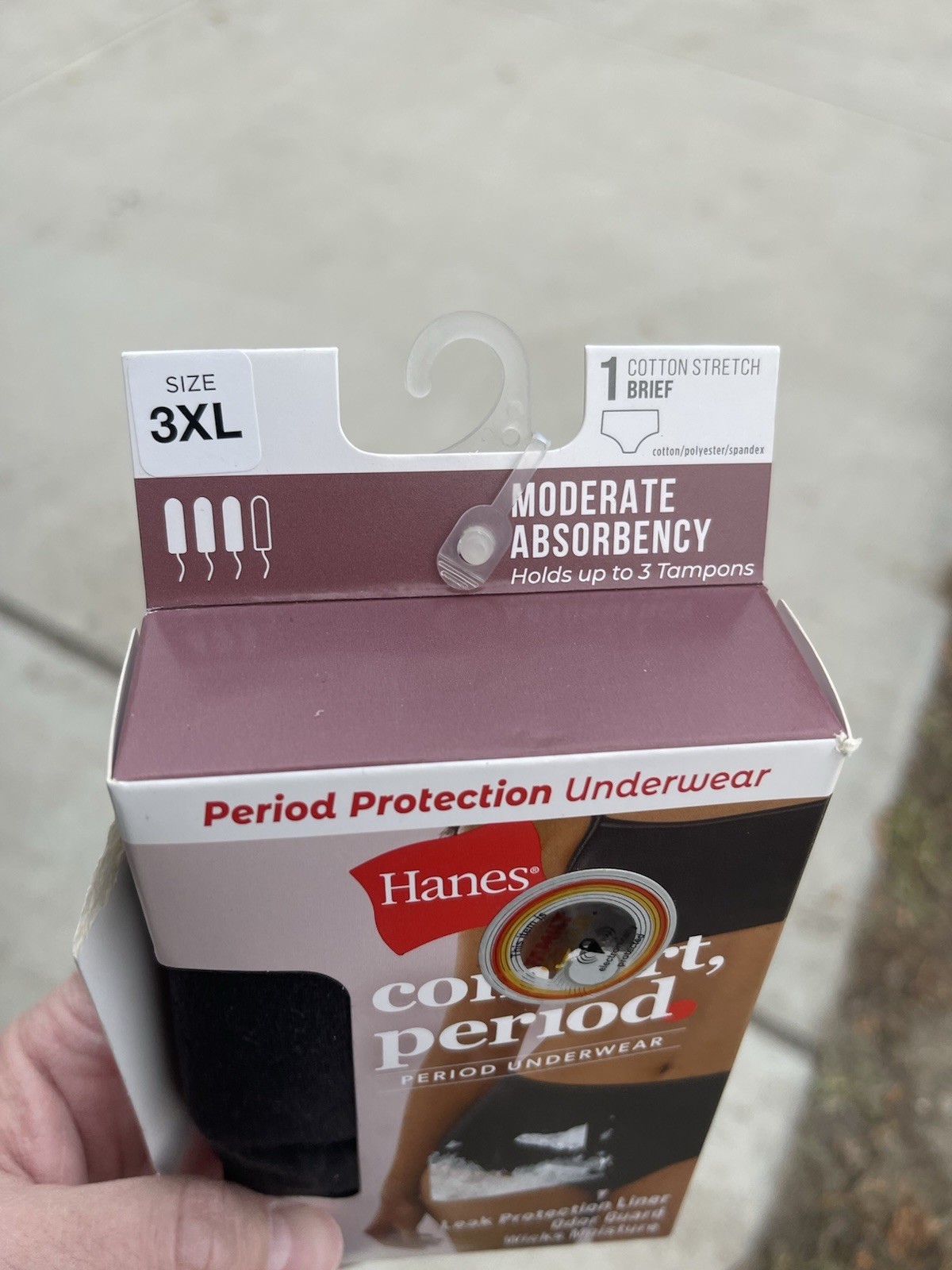 Hanes Period Protection Underwear Women’s Brief Size 3XL Moderate Absorbency