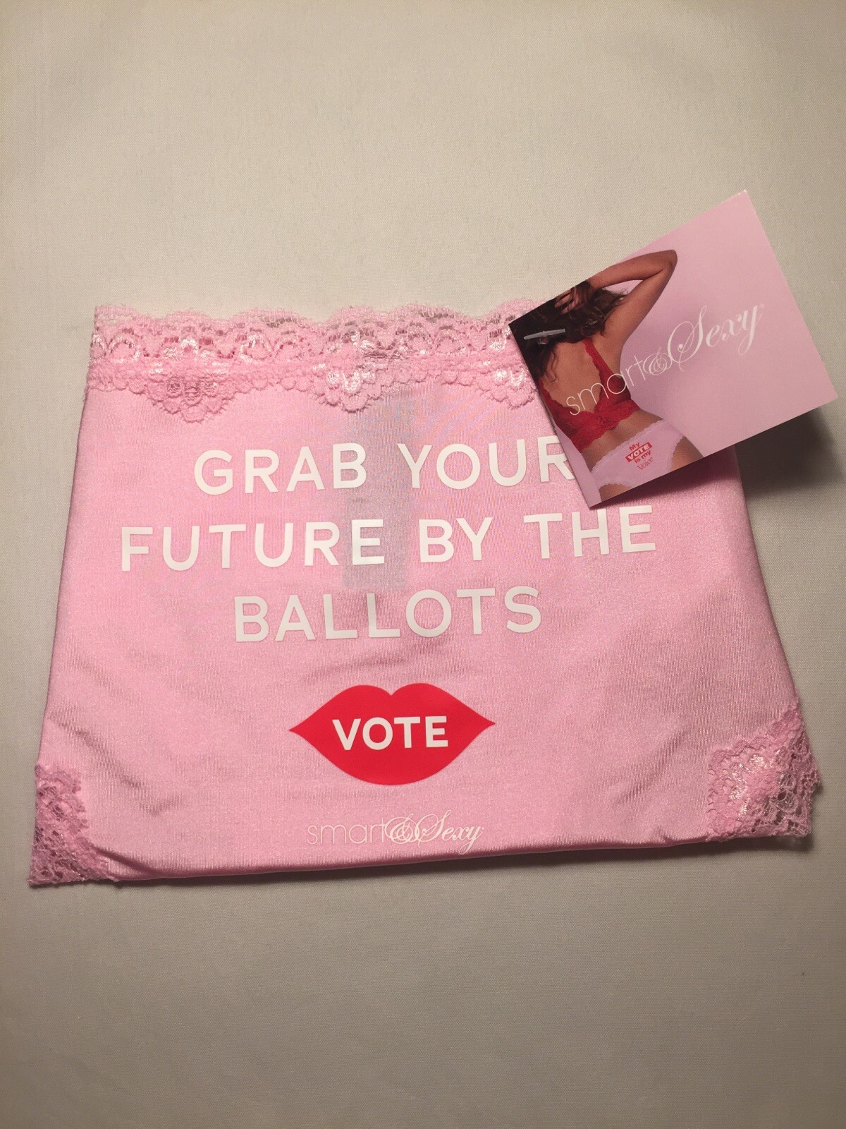 Smart & Sexy Pink Lace Bikini Panty Small GRAB YOUR FUTURE BY BALLOTS VOTE NIP