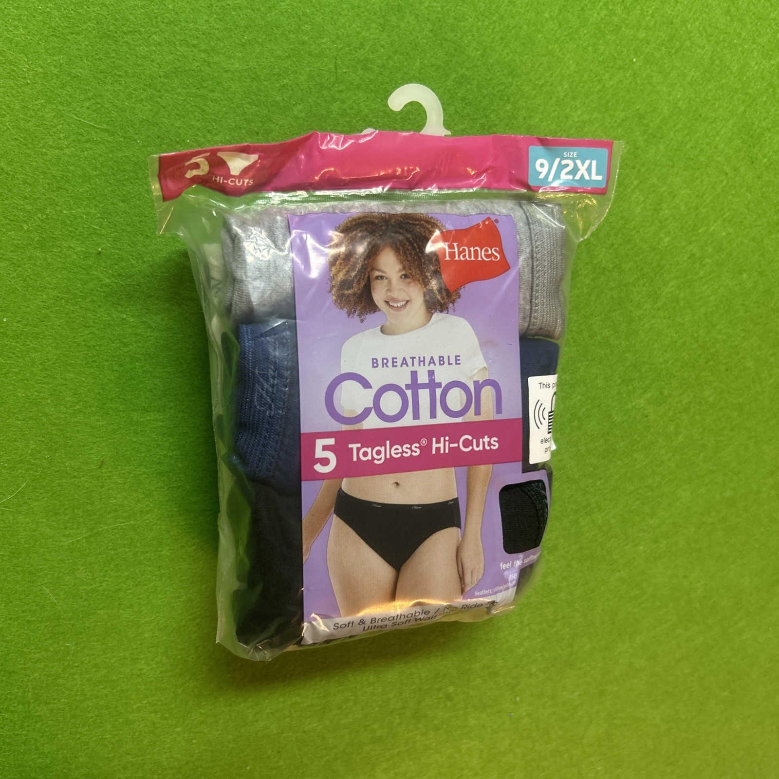 Hanes Cool Comfort Cotton Womens Hi-Cut Panties 5 pack Multi Colored Size 9 2XL