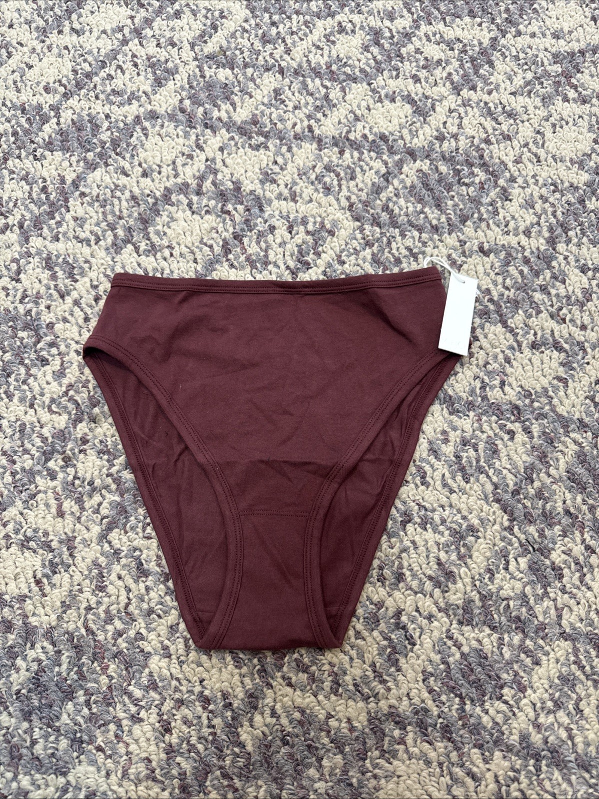 NWT ARQ Burgandy High Cut Organic Cotton Underwear Size Medium