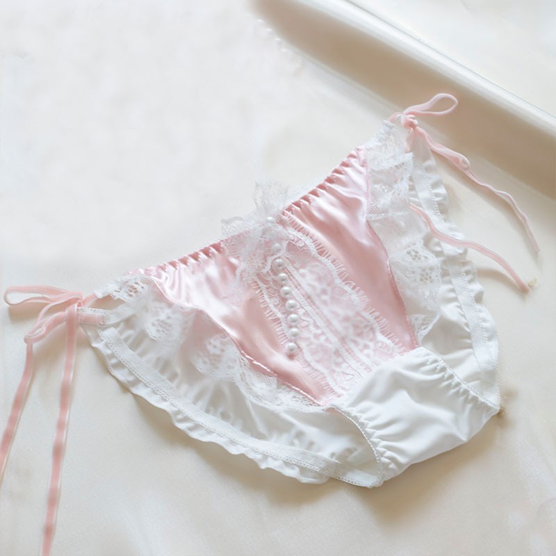 Japanese Princess Sweet Womens Panties Briefs Strappy Low Waist Bow Underwear