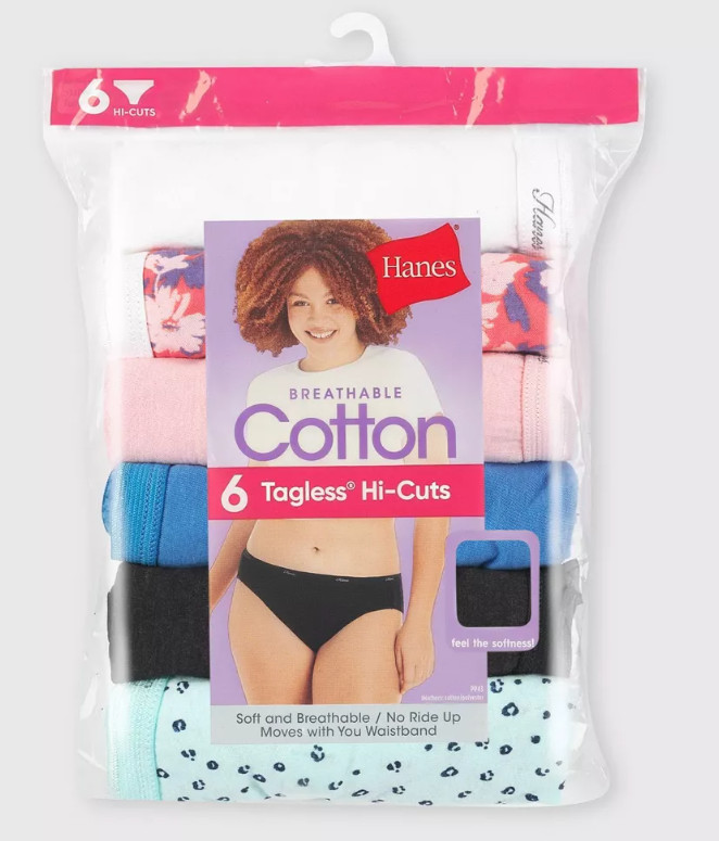 Hanes Women Hi Cut Panties 100% Cotton Hi Cut Regular & Plus Size