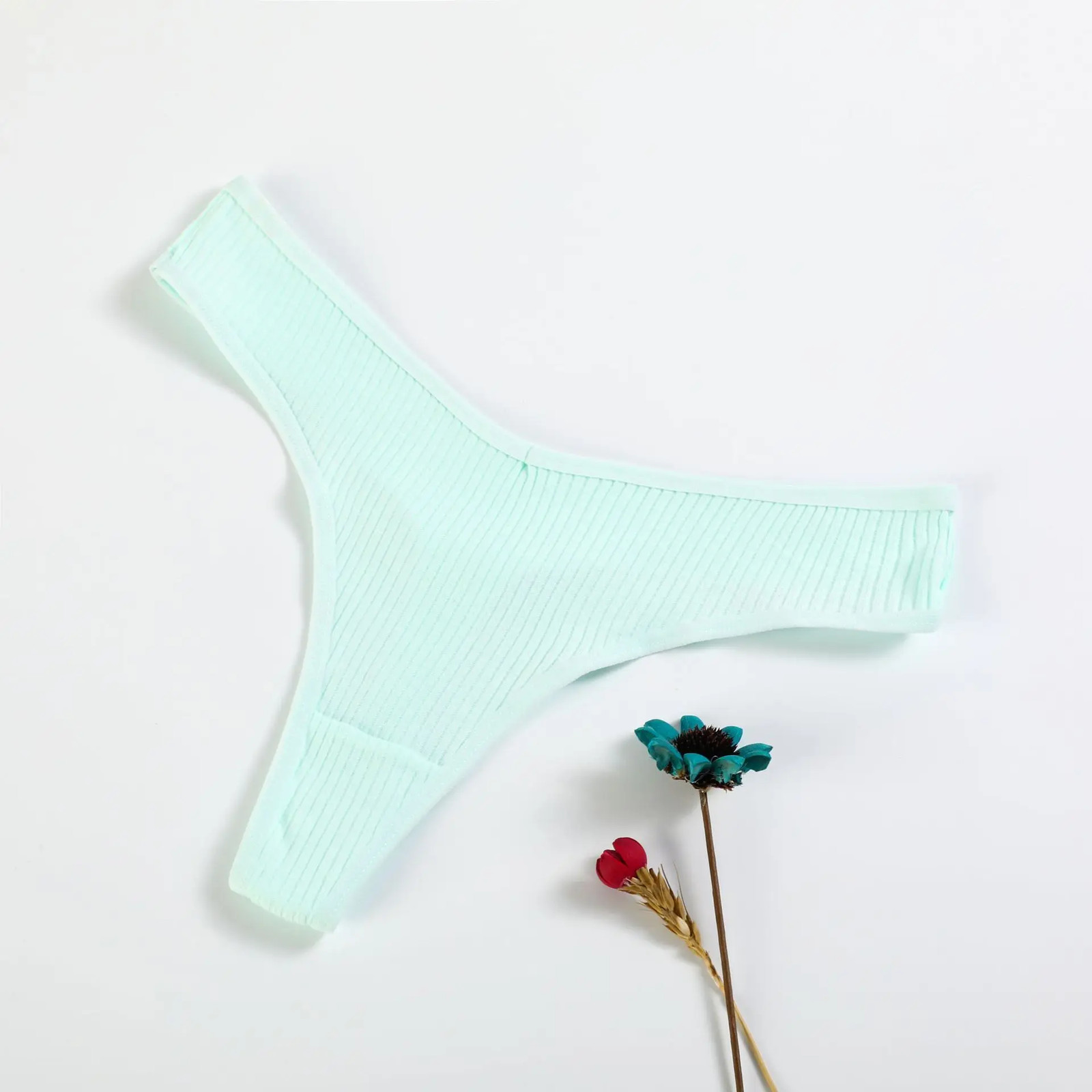 Cotton Thong Panties Low Rise Womens G String Soft Stretch Comfort 10 Pcs