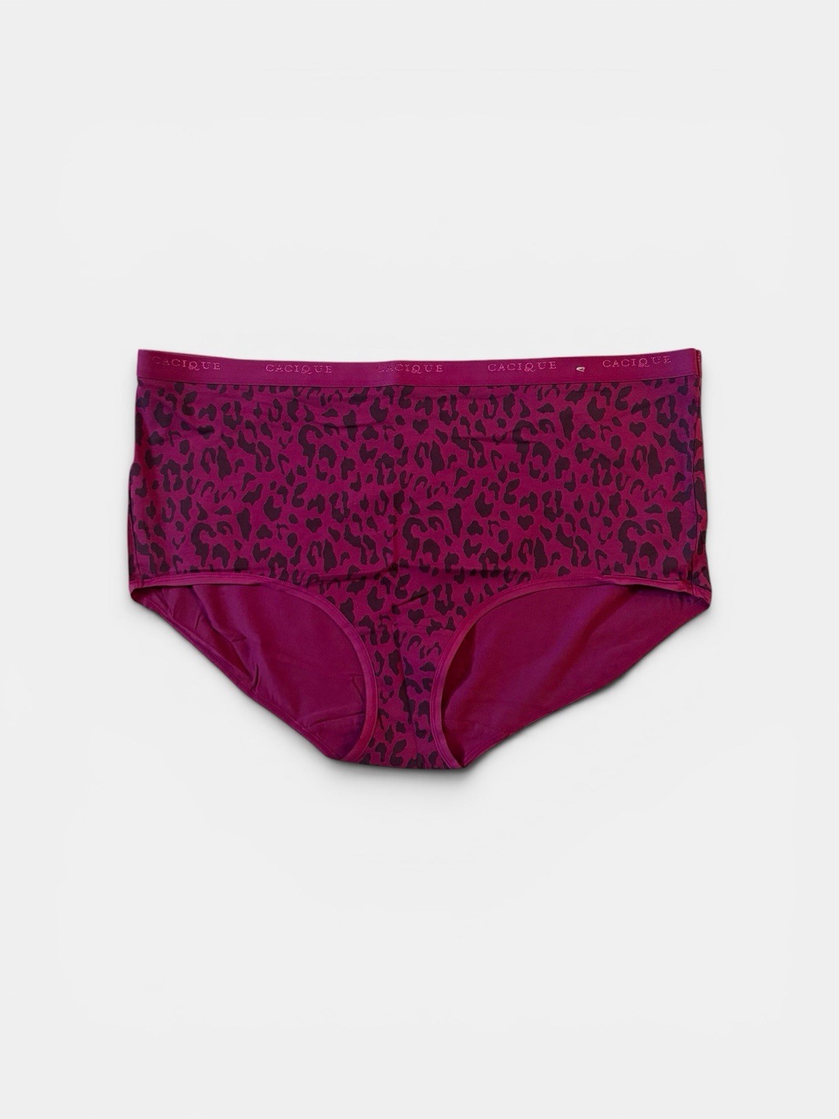 Lane Bryant Cacique Cotton Full Brief Panty Leopard Cheetah Raspberry 22/24
