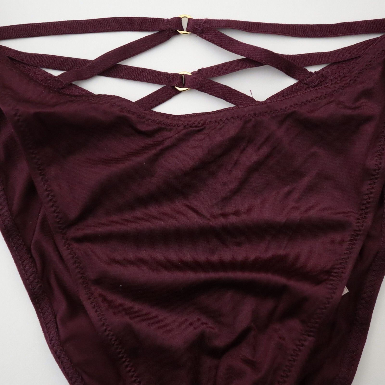 VICTORIA’S SECRET Very Sexy Satin Strappy High Leg Brazilian Panty M L
