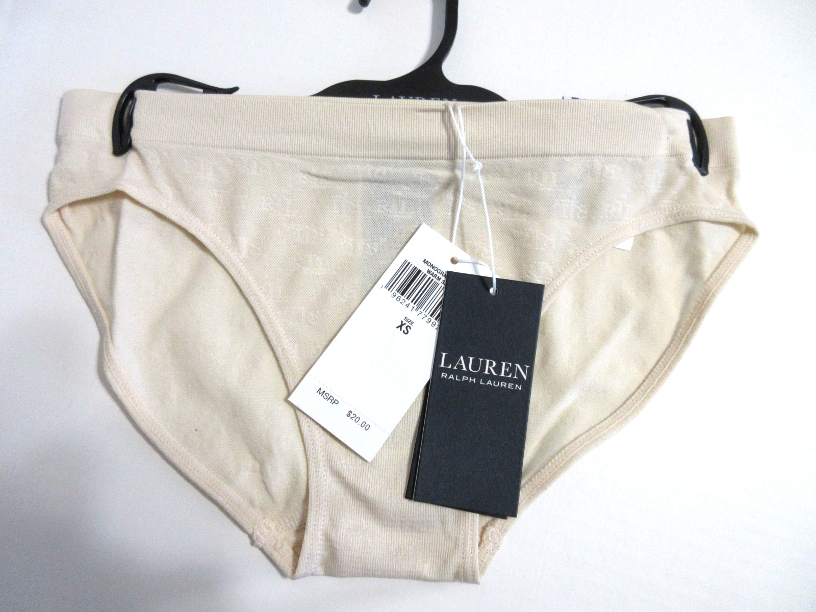 Lauren Ralph Lauren Monogram Mesh Jacquard BIKINI Underwear warm Sand Size ~ XS