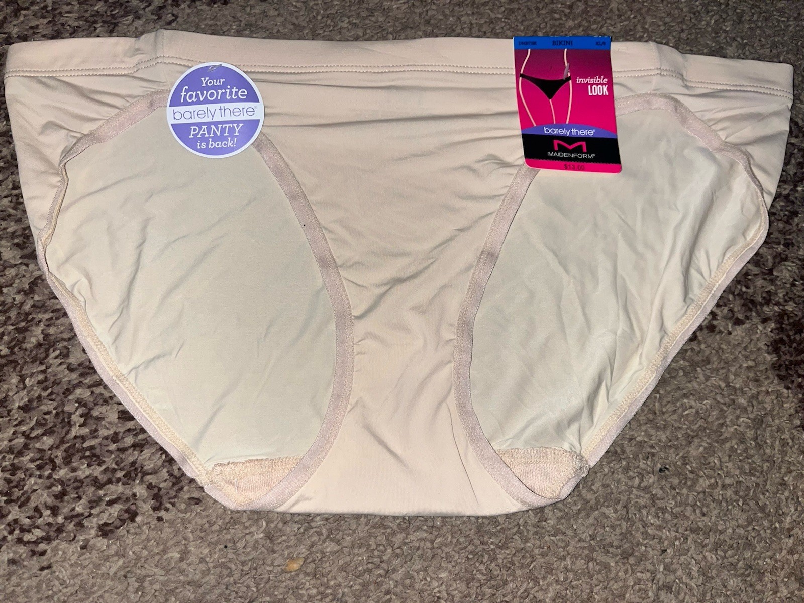 NWT Maidenform Invisible Look BARELY THERE Nude Beige Bikini Panty DMBTBK XL 8