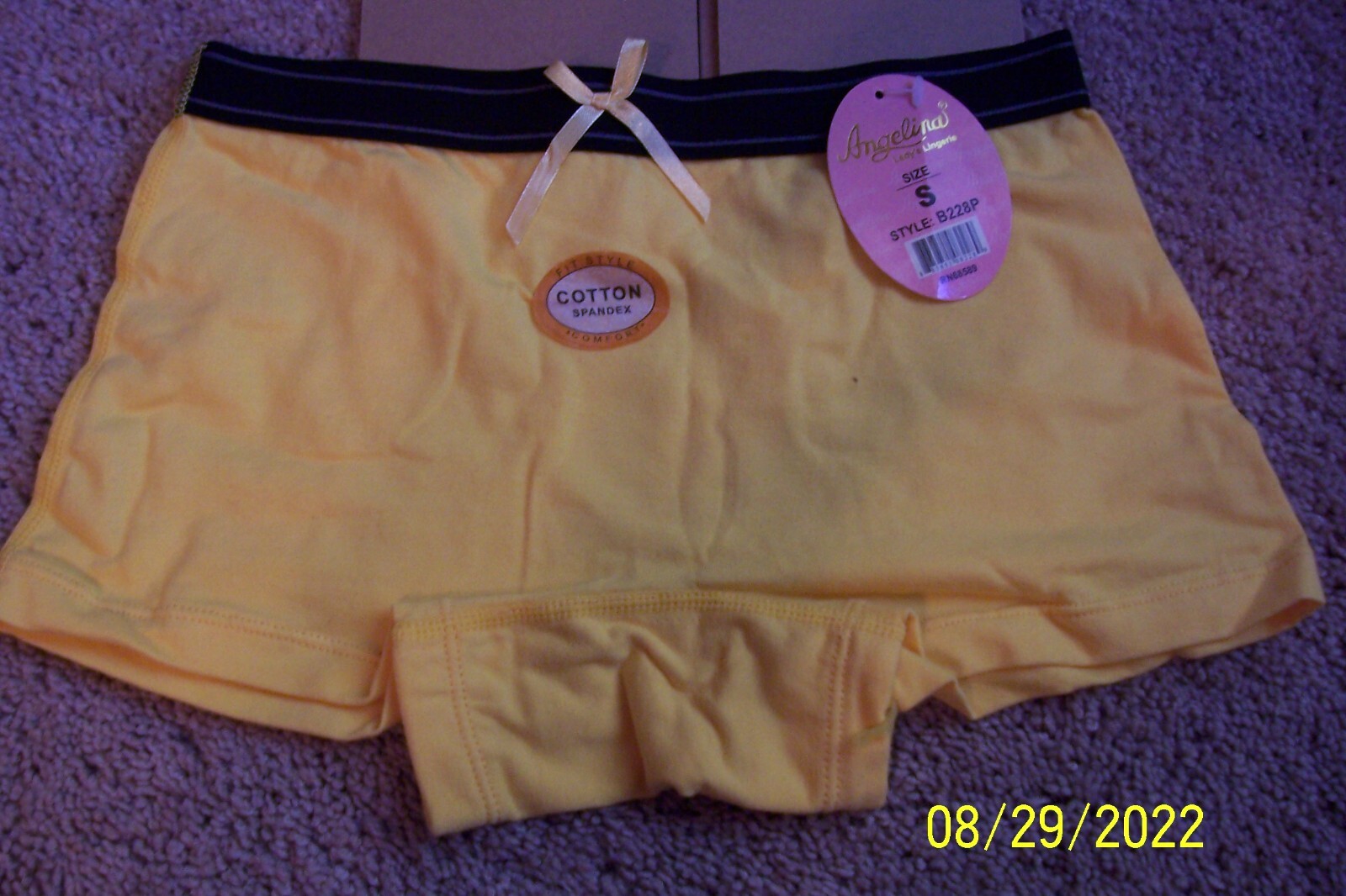 Women’s “ANGELINA” Boy Shorts Underwear – NWT – Size Small – Yellow