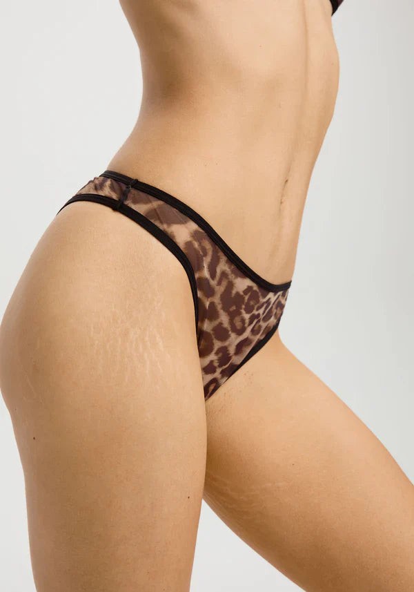 Blush The Mesh Leopard Sheer High-Leg Bikini Panty NWT Women’s Lingerie 0259432