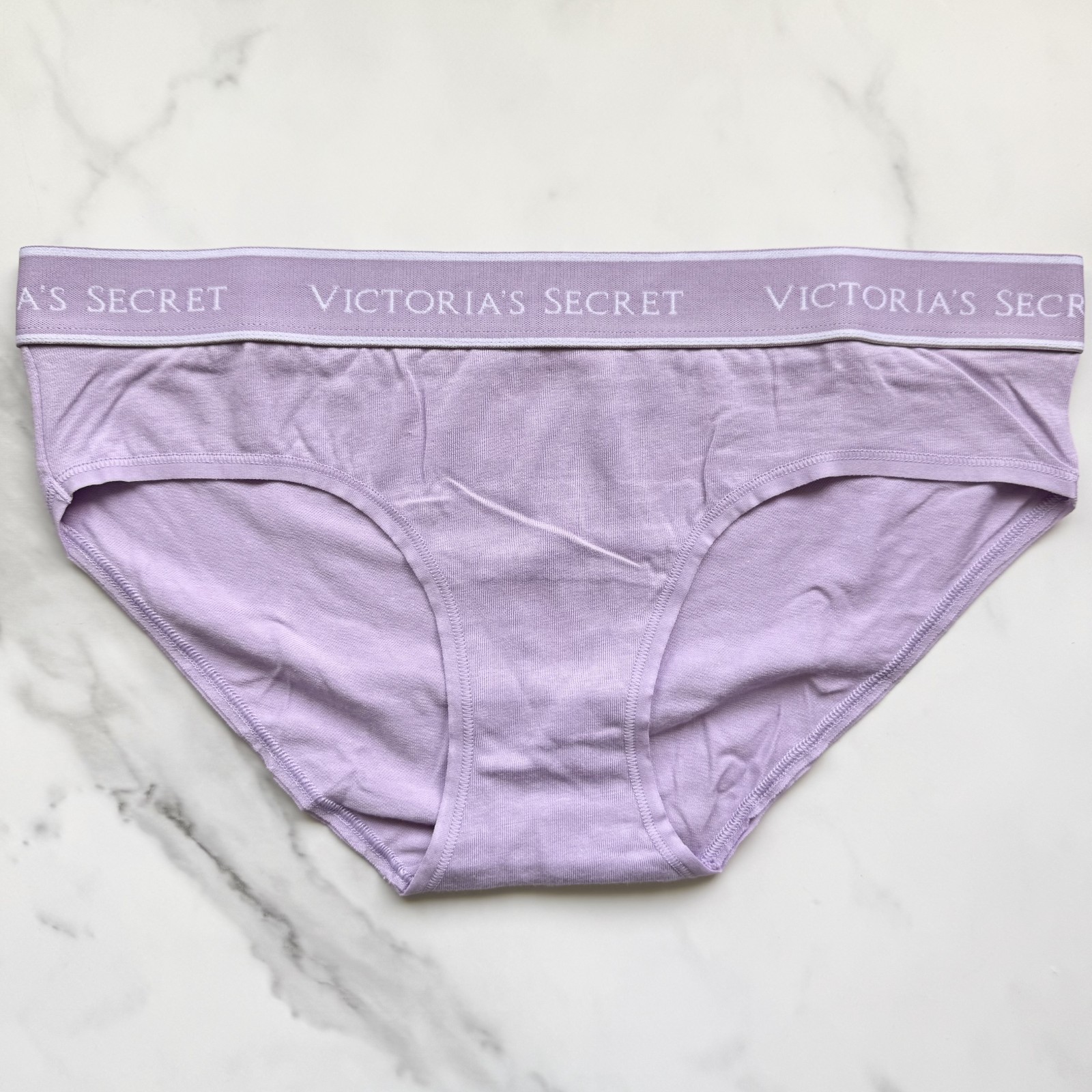 Victoria’s Secret Logo Cotton Smooth Hiphugger Panty Charmed Violet SZ S/L