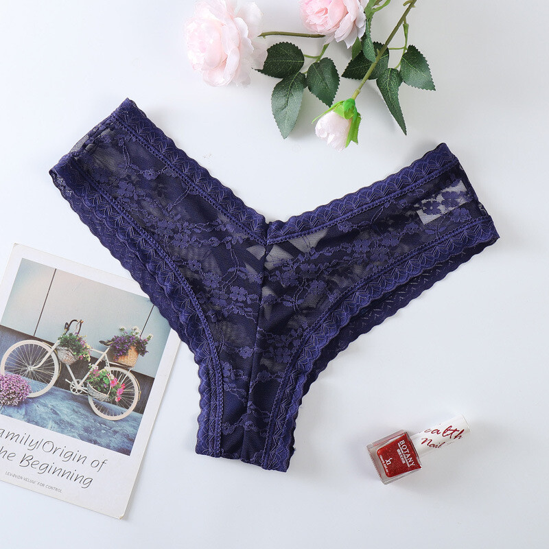5 Pack Lot Sexy Womens Sheer Lace Panties Thongs Ladies Underwear Lingeries Soft