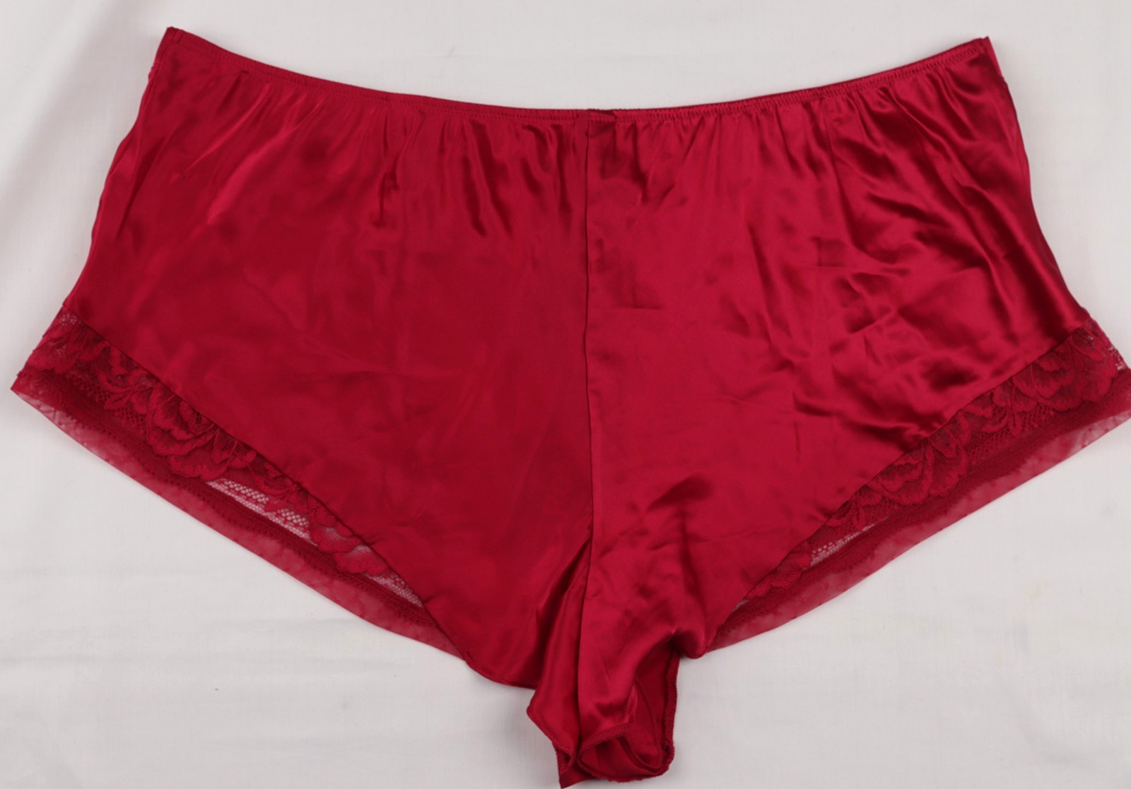 M&S Rosie Silk French Knickers Red Womens Size 22 zz