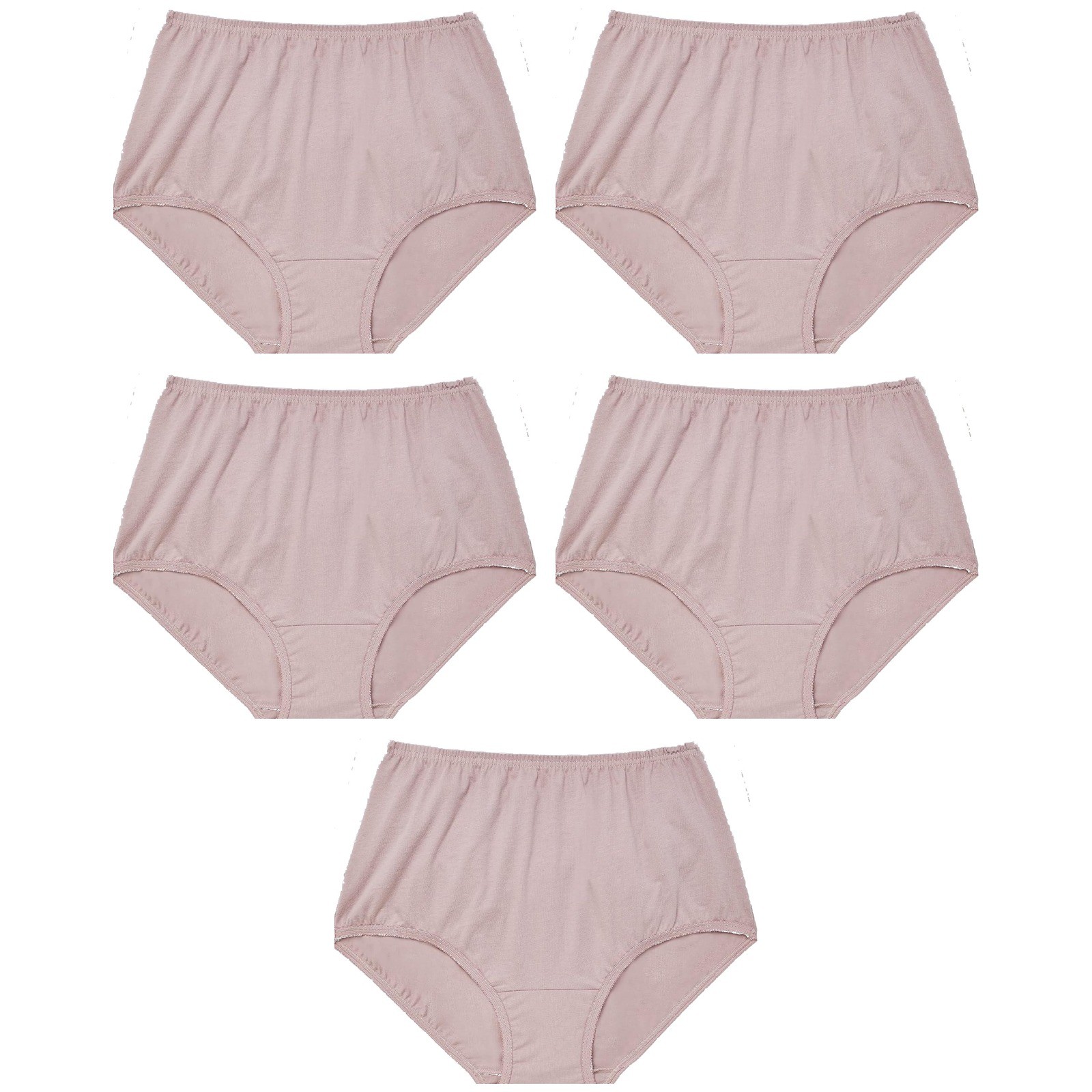 5 Pack Vanity Fair Perfectly Yours Cotton Brief Baked Blush Panty 15320 Sz 7 / L