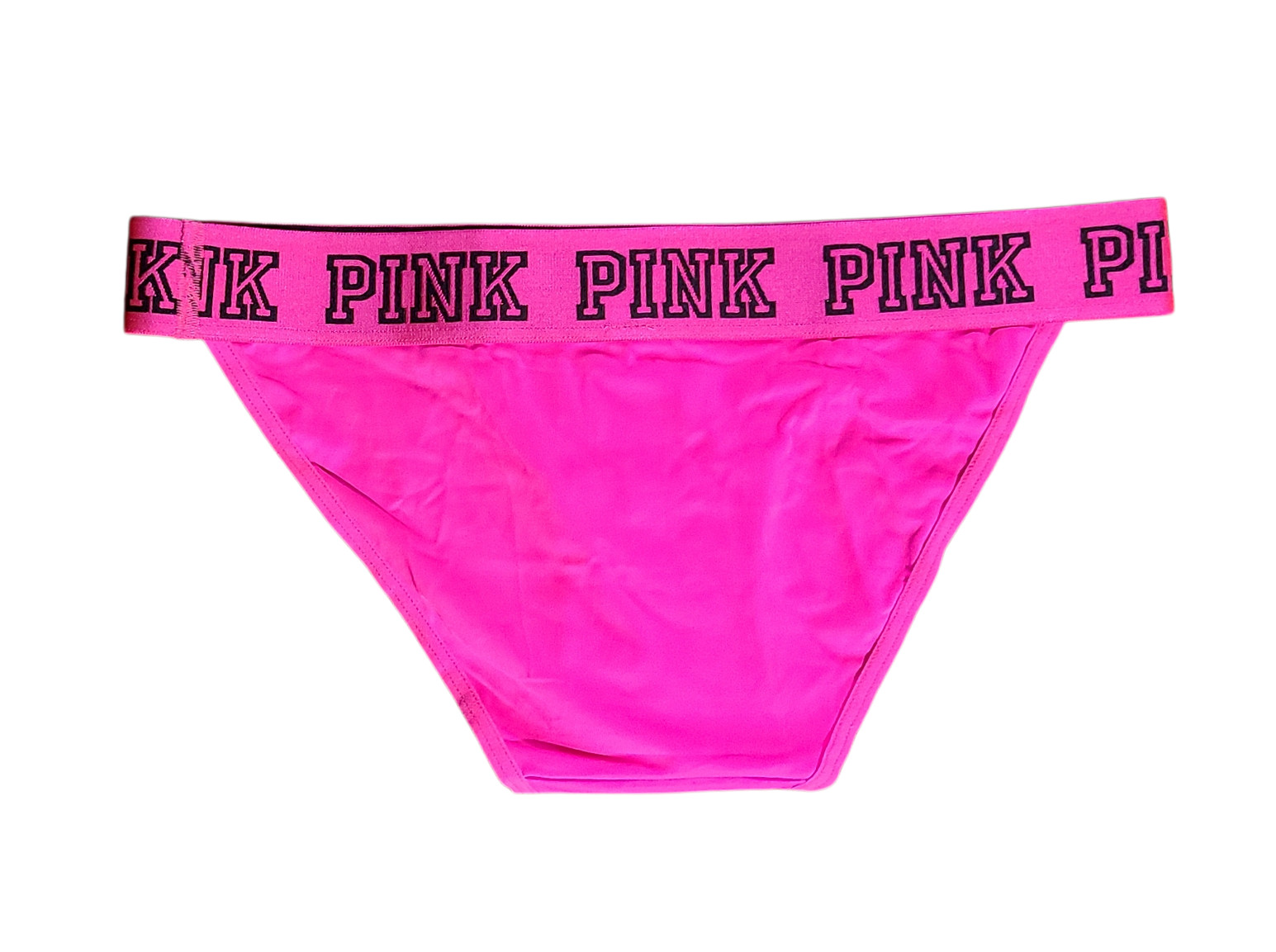 VS PINK Rare 2017 Bikini Panties NWT Thick Logo Band Extra Low Rise Pink Color M