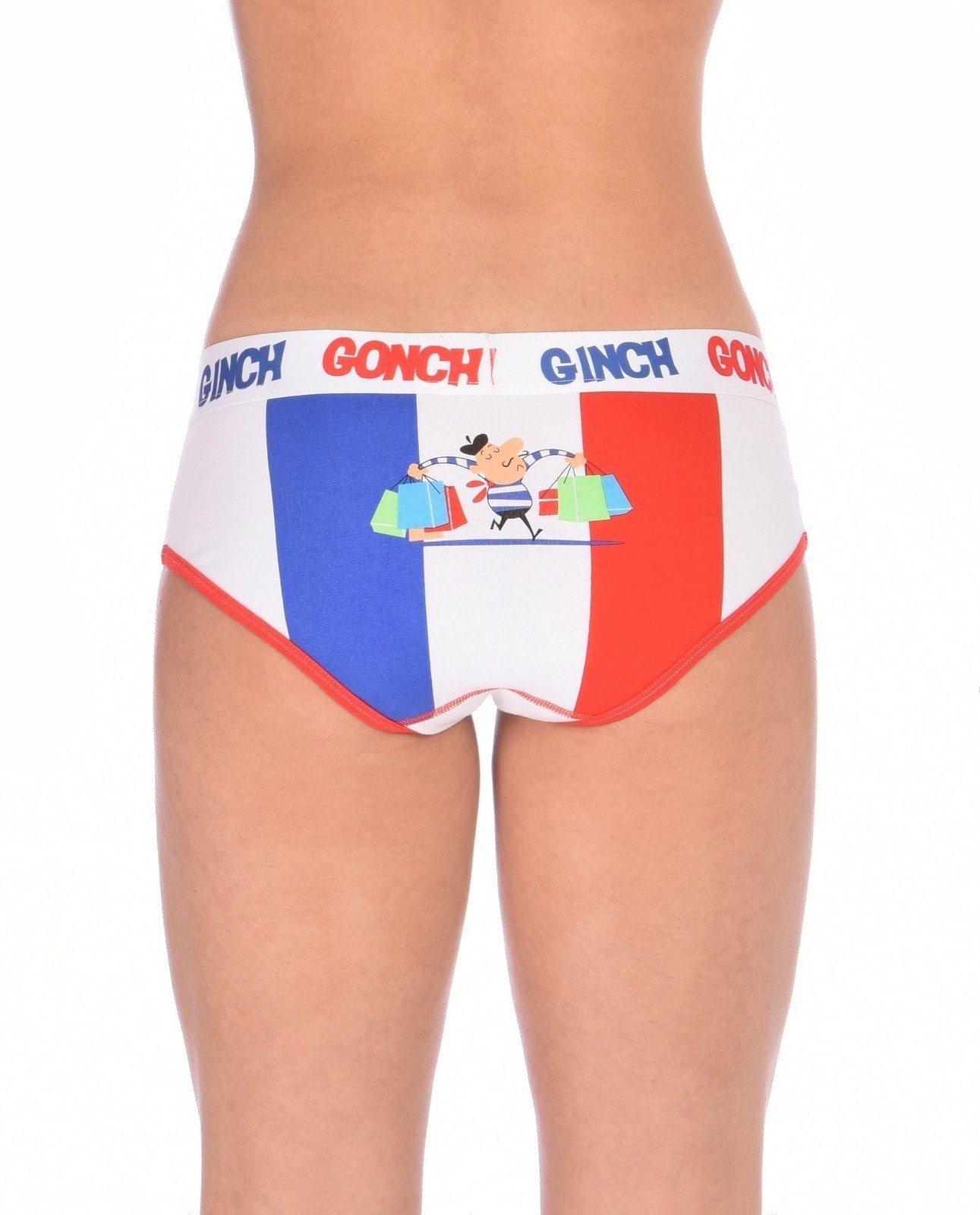 Ginch Gonch Women’s I Love Paris Eiffel Tower Boyfriend Briefs Cotton Stretch