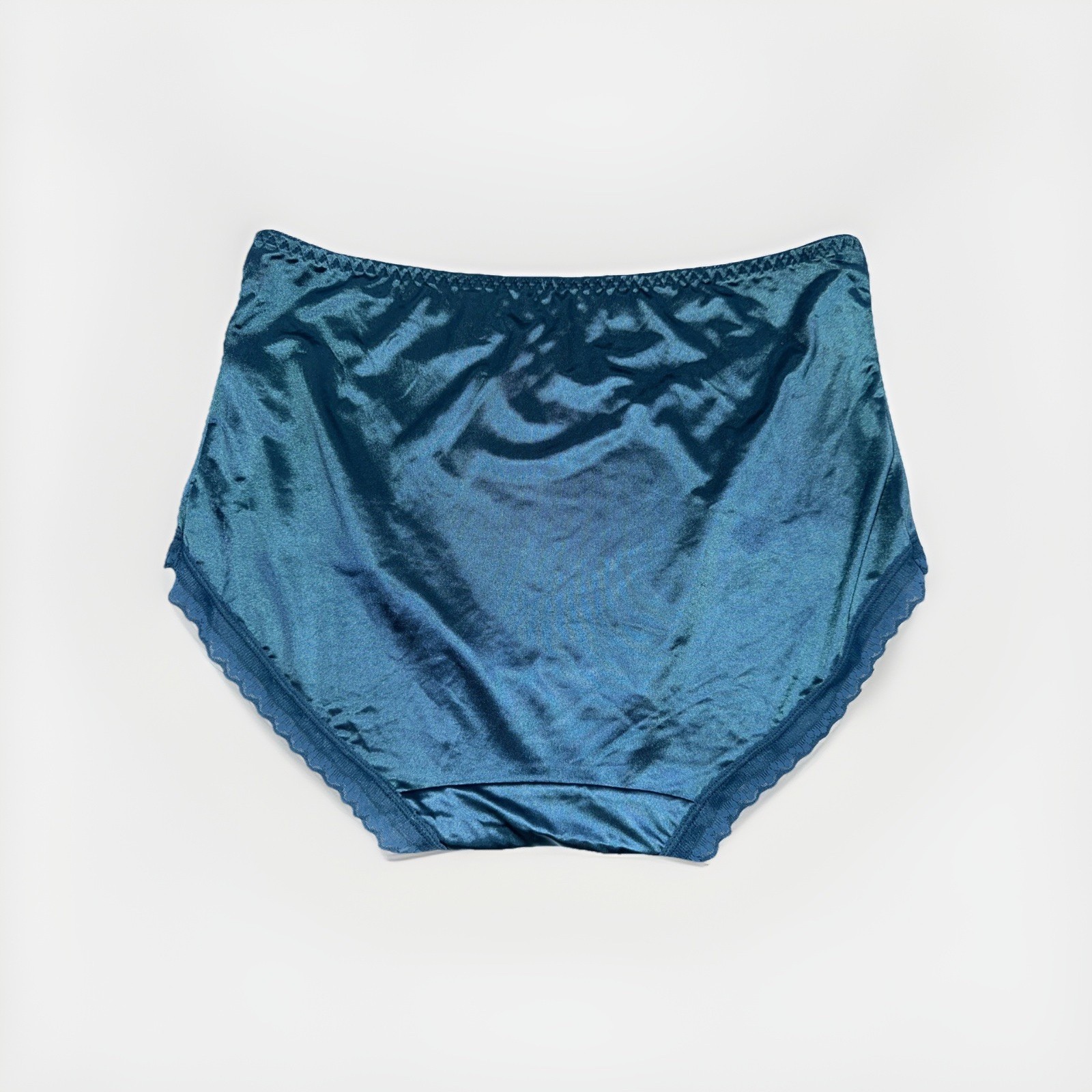 Large Nylon Blended Panties Dark Blue Shinny Shiny Satin Feel Cotton Gusset New