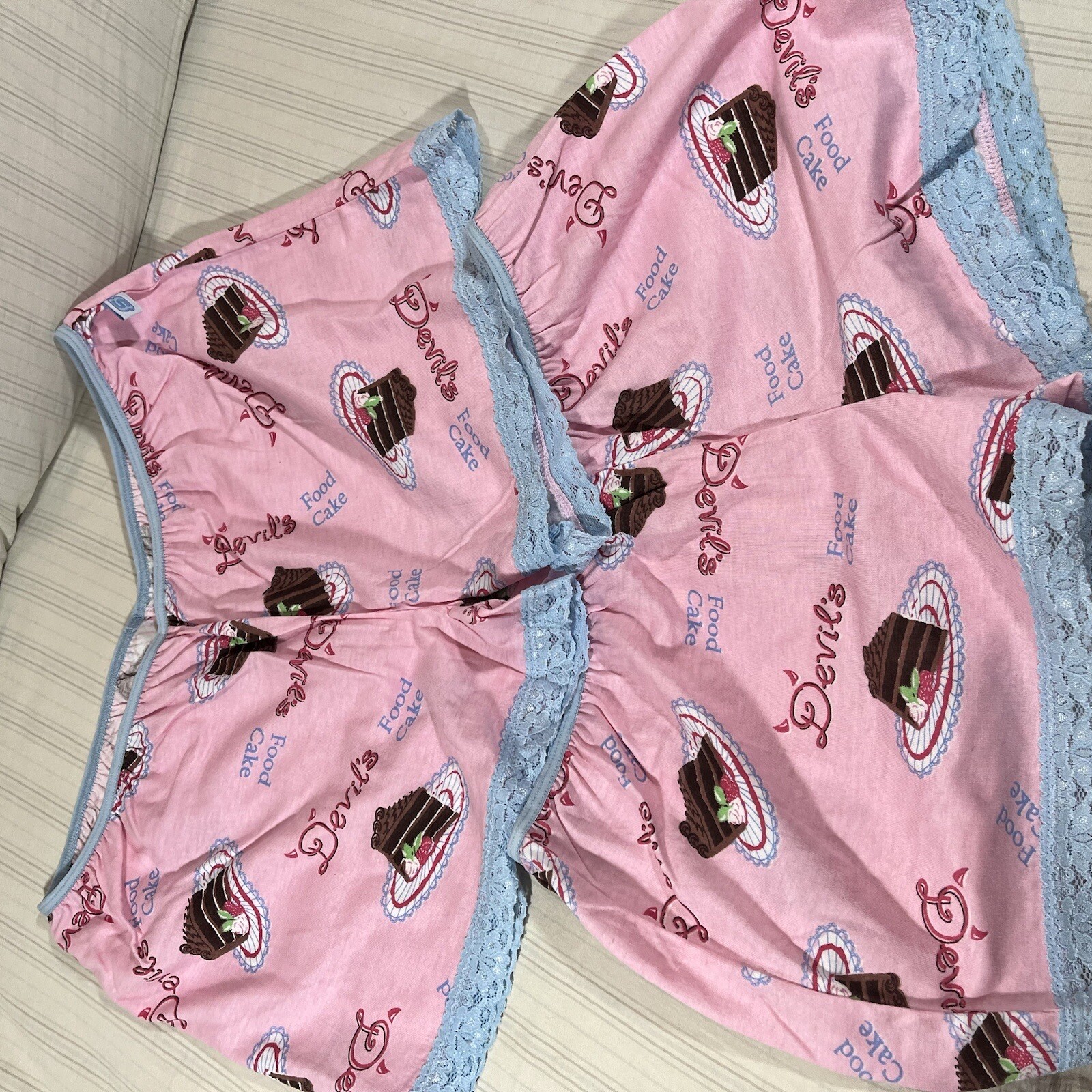 Y2k Vintage Skechers Shorts Underwear Brief Panties Sz M/L Lace Two Pairs L1