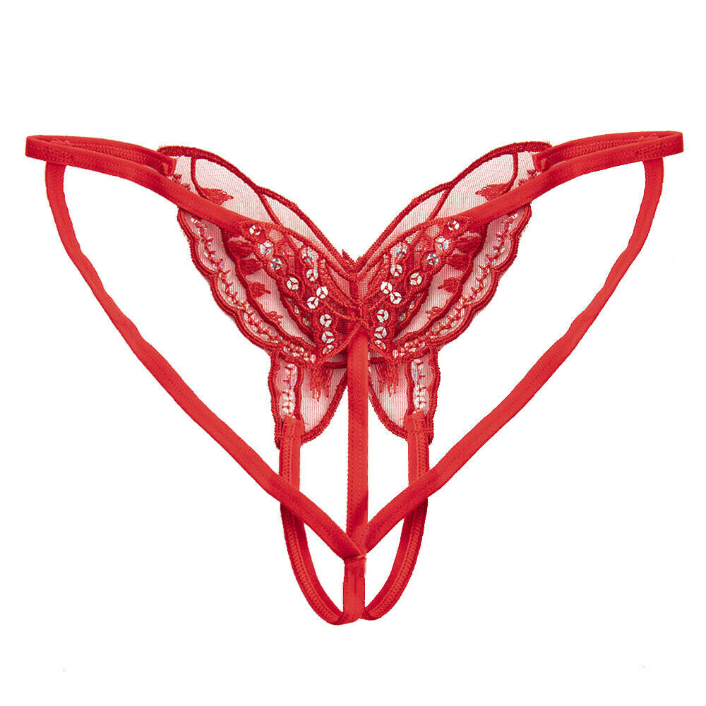 Underwear Panties Briefs Sexy Lace Butterfly Lingerie Thong G String 6 Colors