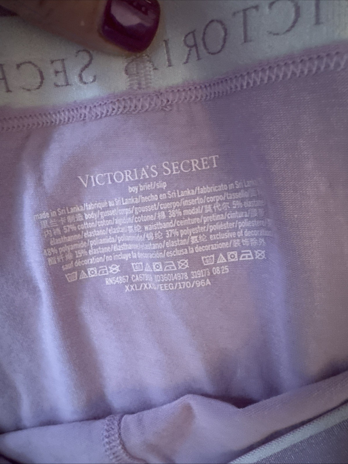 Victoria’s Secret Boy Briefs Slip Lavender Panties Lingerie, XXL Adult 2 Pair