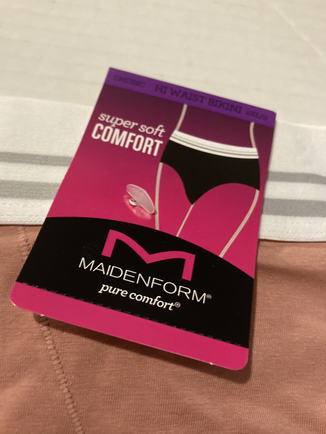 NWT Maidenform Super Soft Cotton Stretch Misted Rose Hi Waist Bikini Panty 2XL