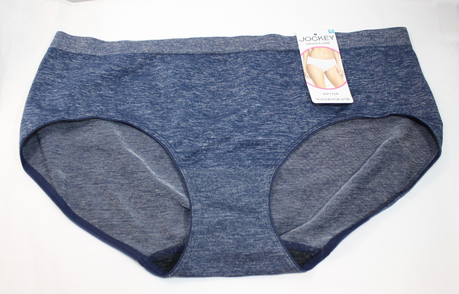 New set/3 JOCKEY SMOOTH & SHINE HIPSTER 2187 seamfree BLUE BLUSH ROSE STRIPE 2XL