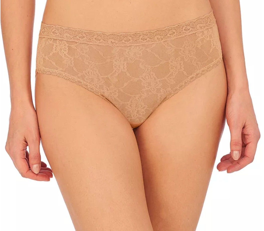 Natori One Size (S-XL) Bliss Allure Lace Girl Brief Panty 776303 NWOT Cafe Beige
