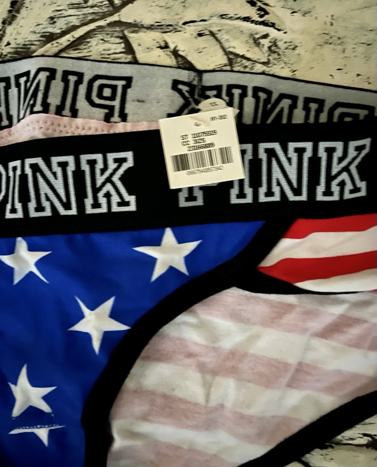 VICTORIA’S SECRET PINK size S/P STAR STRIPE PATRIOTIC RARE HIPSTER PANTIES-NEW