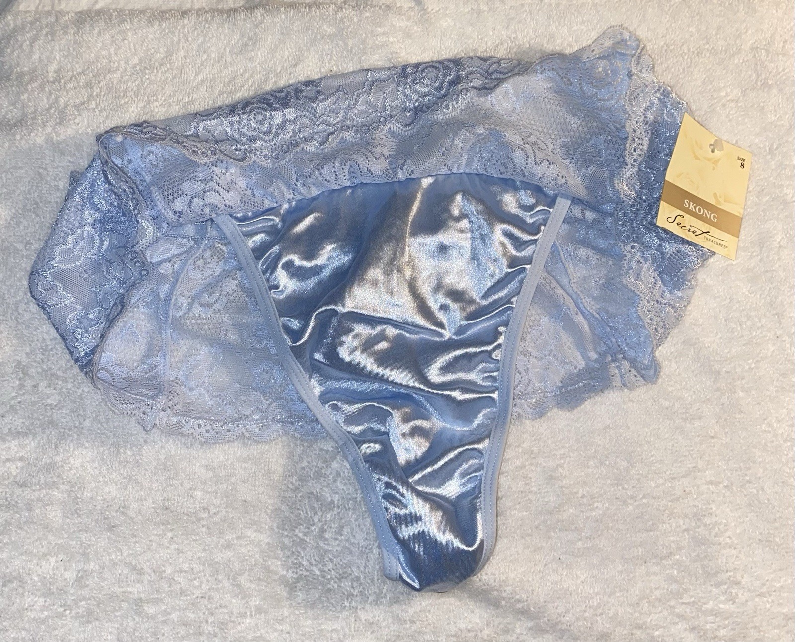Vtg 90s Secret Treasures Second Skin Satin Thong /Skong Lace XL 8 NWT Lace Skirt