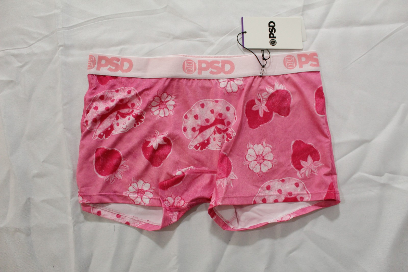 PSD Women’s Strawberry Shortcake Velour Breathable Boy Shorts NN7 Pink Large NWT