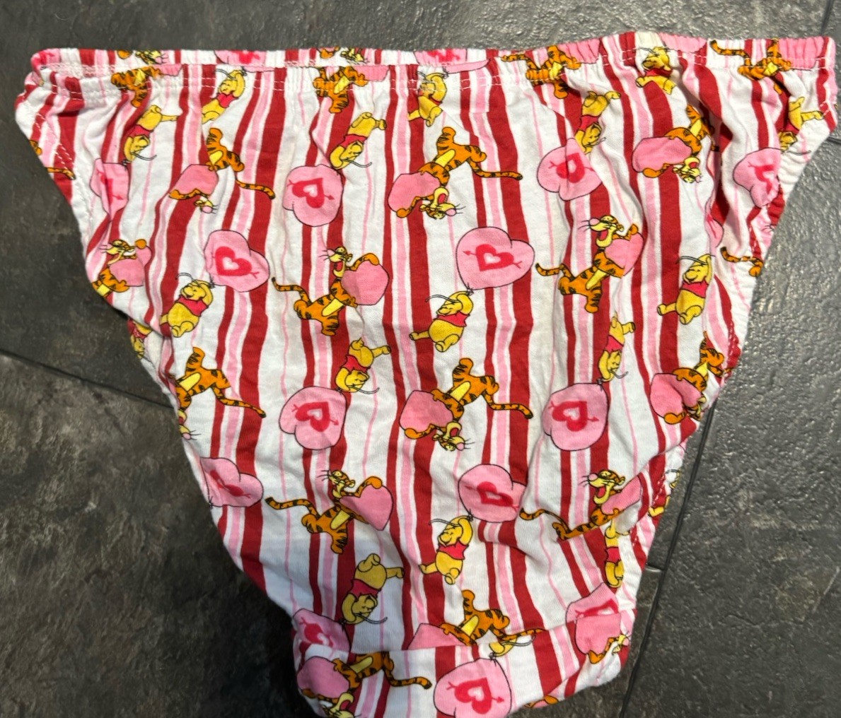 2 PairVintage Disney Winnie The Pooh Piglet Panties Hi Cut Women L7 Briefs Cottn