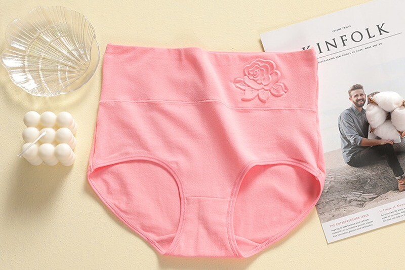 Women Embossing Postpartum Knickers High Waist abdomen in Plus Size Panties