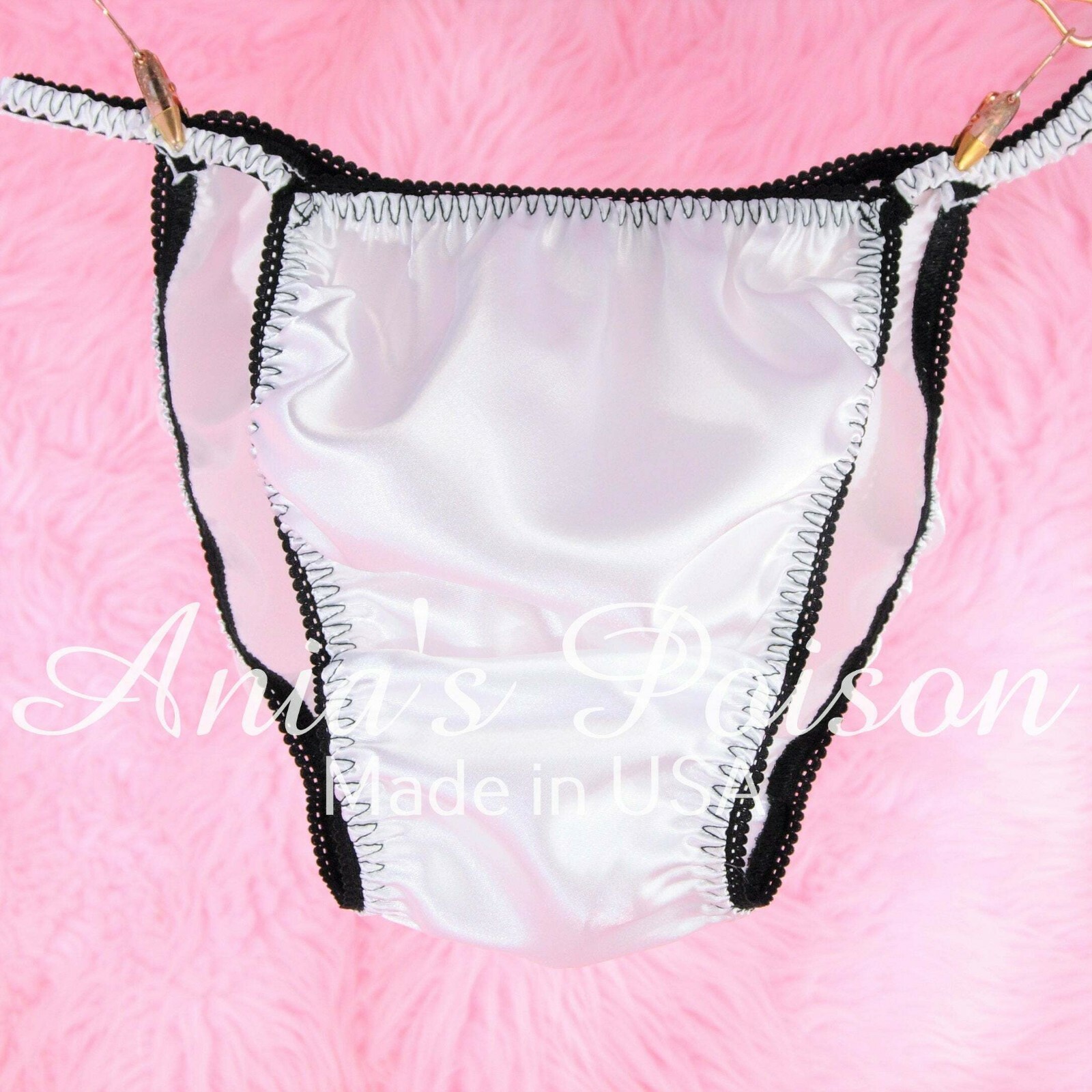 CUSTOM Made Sissy Satin Panties – Any Picture/text on White ladies or mens S-2X