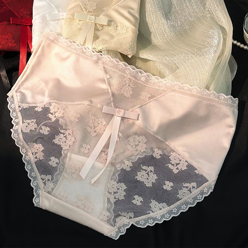 5 Pack Lot Sexy Womens Lace Satin Panties Underwear Sheer French Brief Lingeries