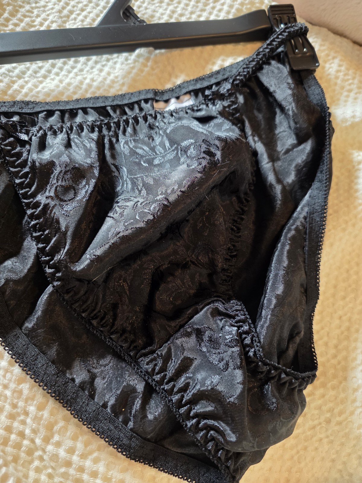 RARE 90s Vintage Bobbie Brooks Satin String Bikini Panties Size 7 Large