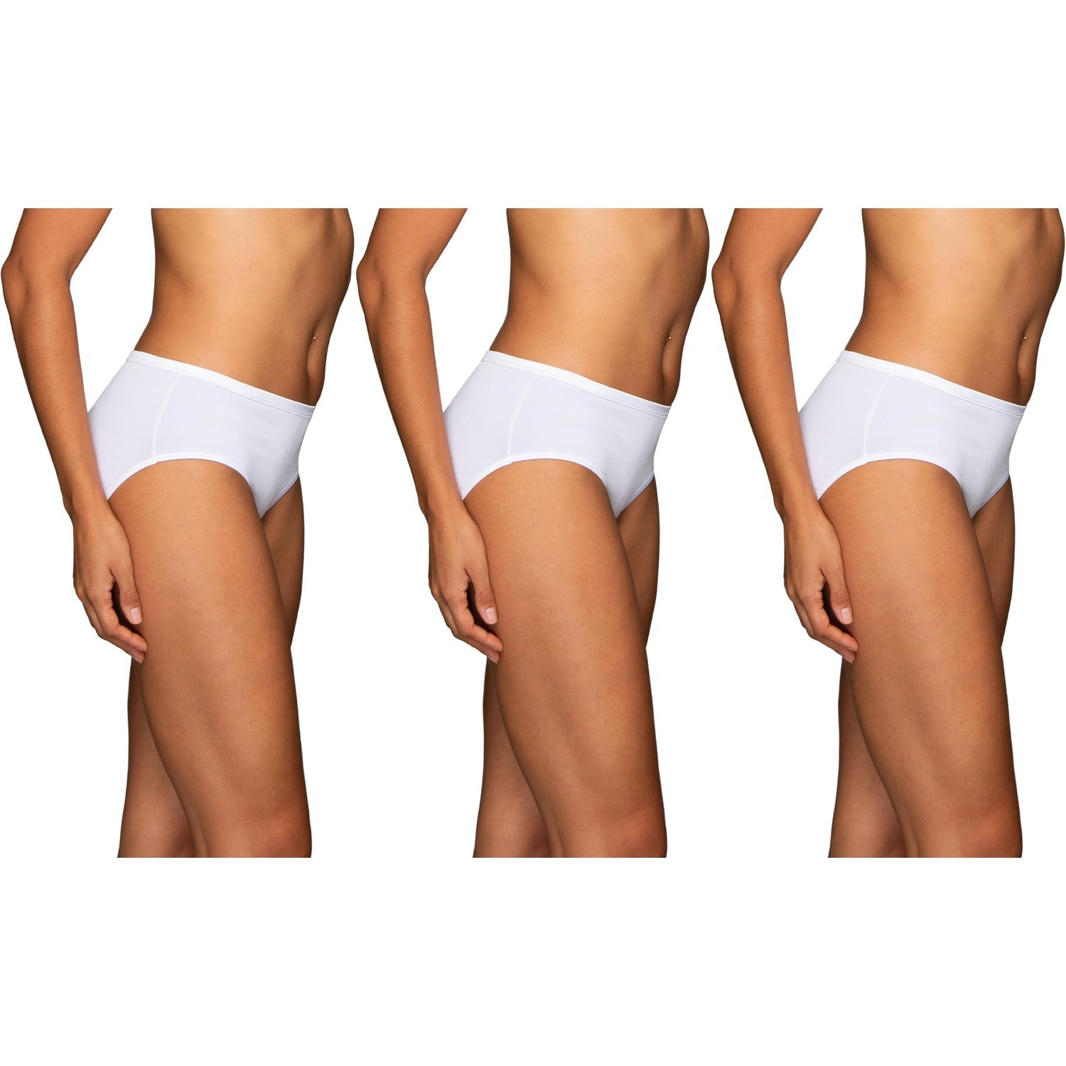 Vanity Fair Illumination Hipster Panties Size 7 Star White 18107 3 Pack NWT