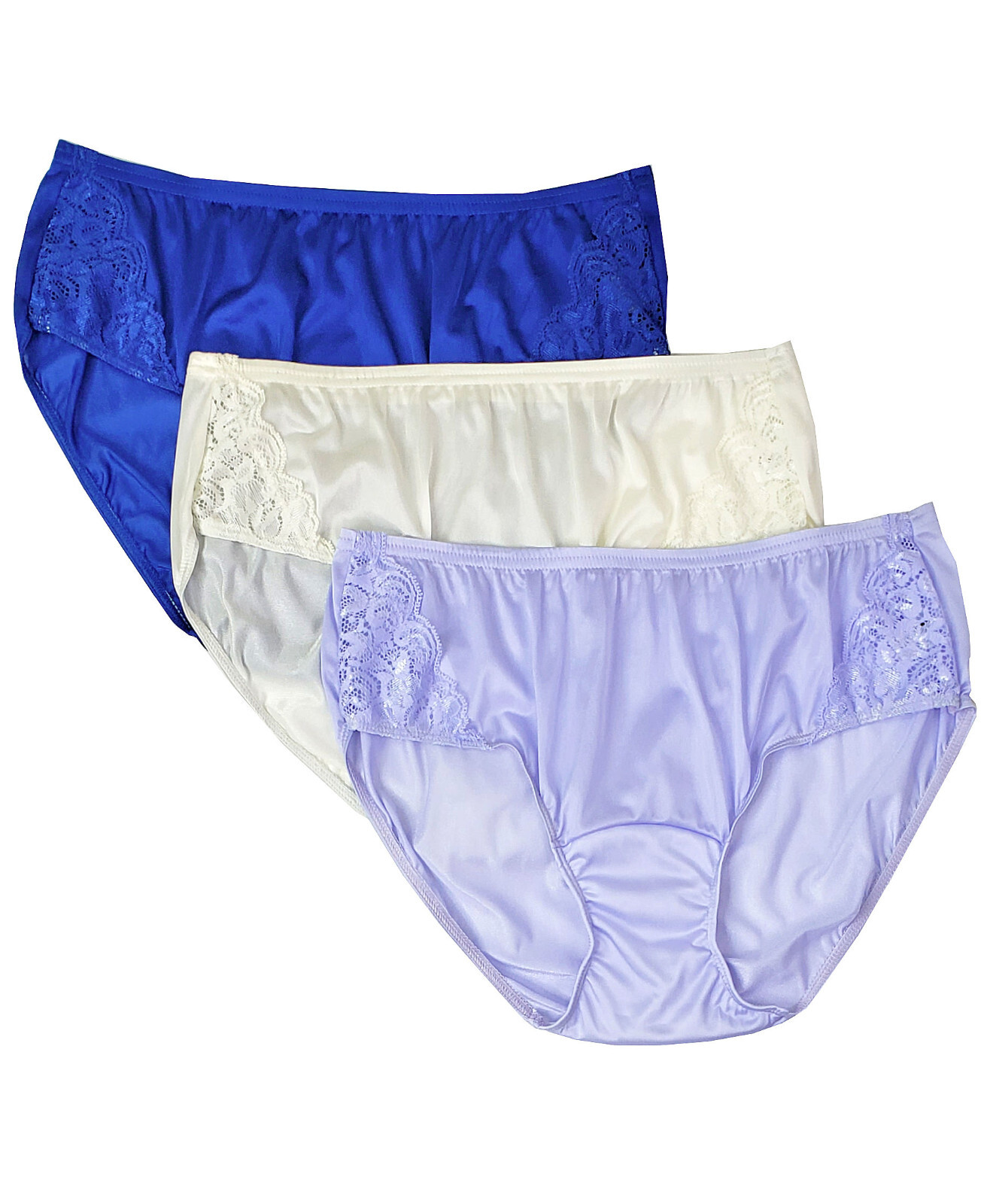 Shadowline Panty Women’s Underwear Hipster Panties With Lace Ivory Blue 11182